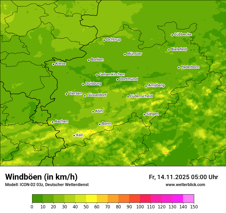 Modellkarten Windgeschwindigkeit