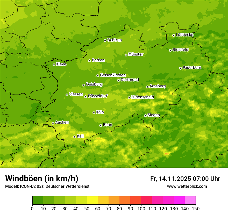 Modellkarten Windgeschwindigkeit