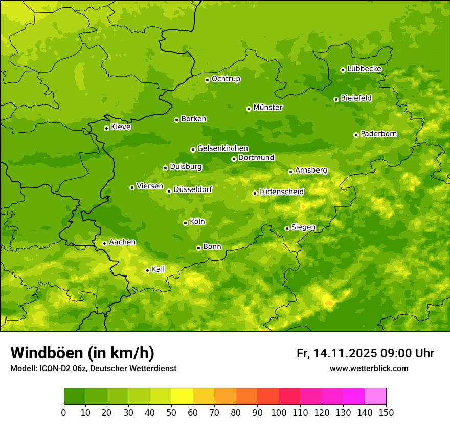 Modellkarten Windgeschwindigkeit