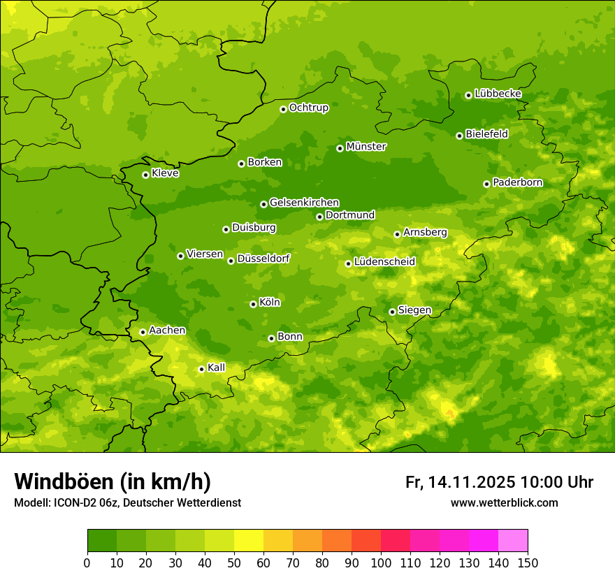Modellkarten Windgeschwindigkeit