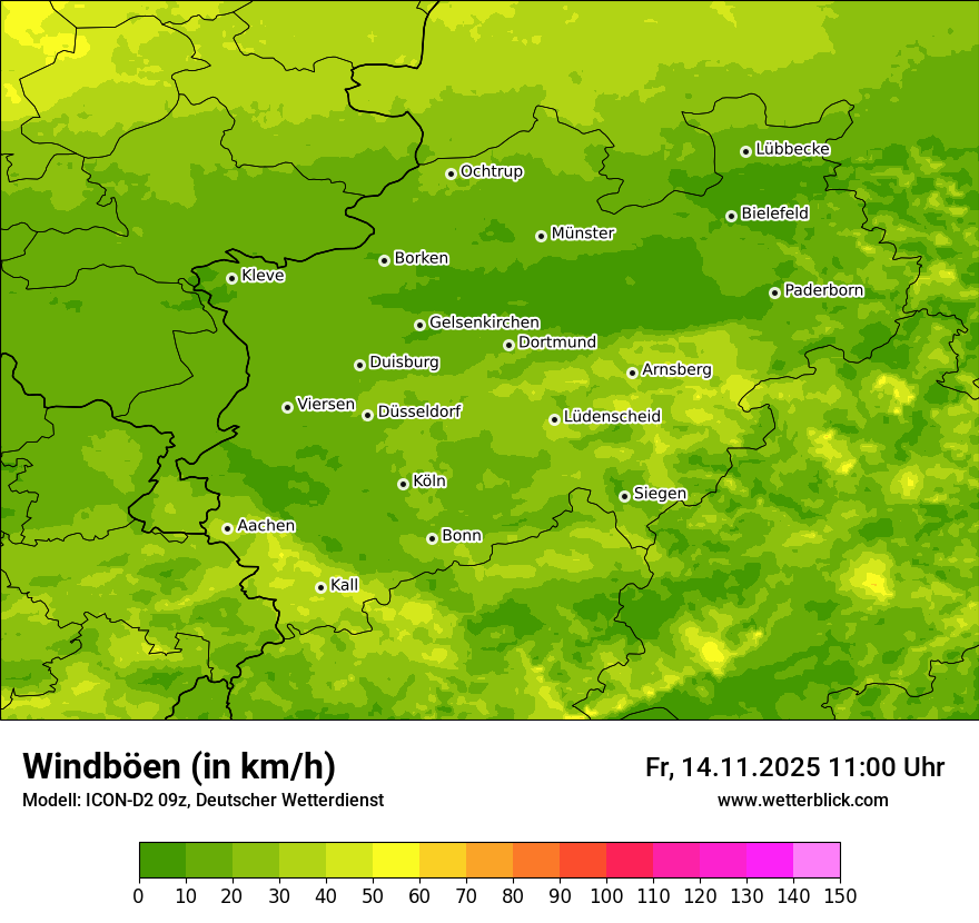 Modellkarten Windgeschwindigkeit