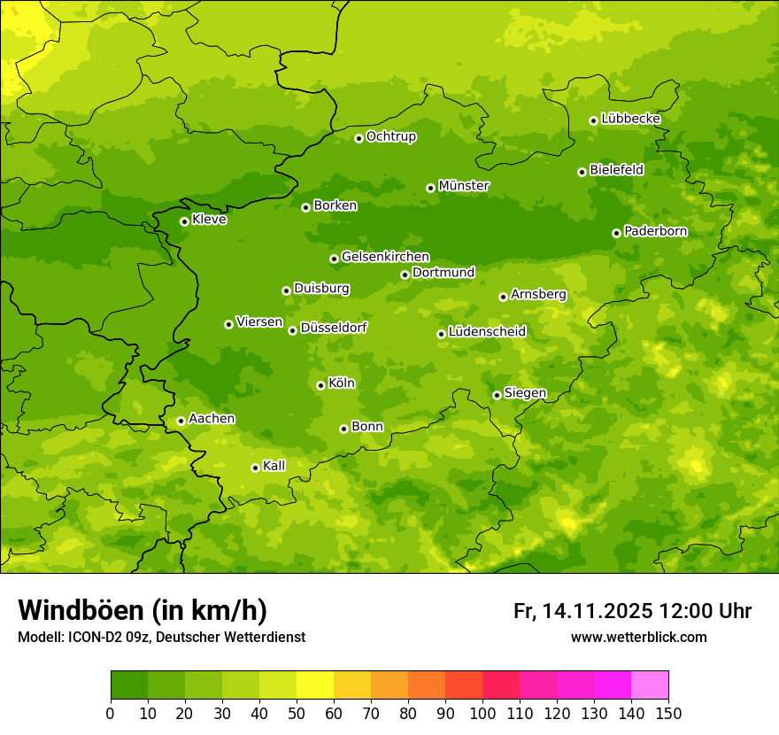 Modellkarten Windgeschwindigkeit