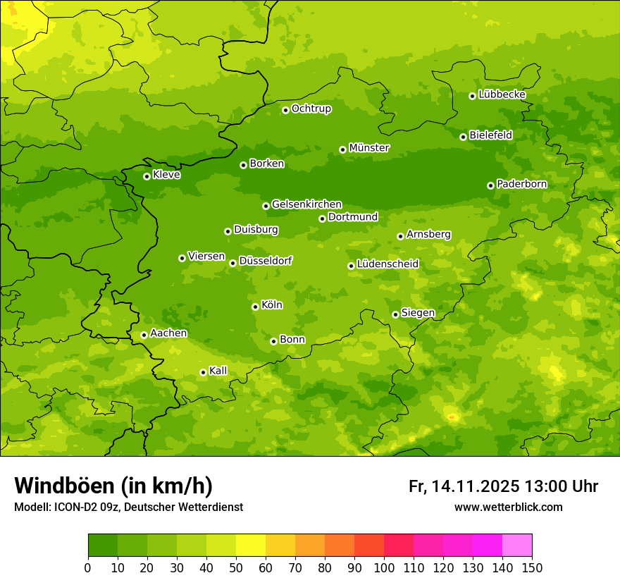 Modellkarten Windgeschwindigkeit