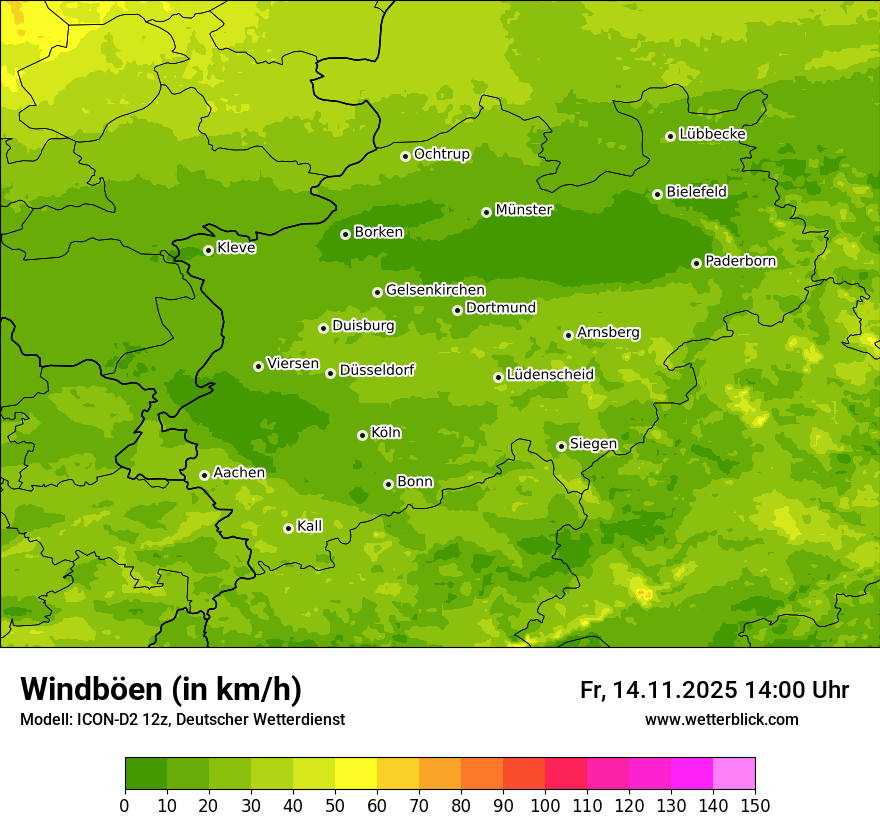 Modellkarten Windgeschwindigkeit