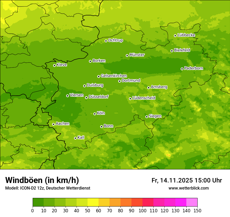 Modellkarten Windgeschwindigkeit