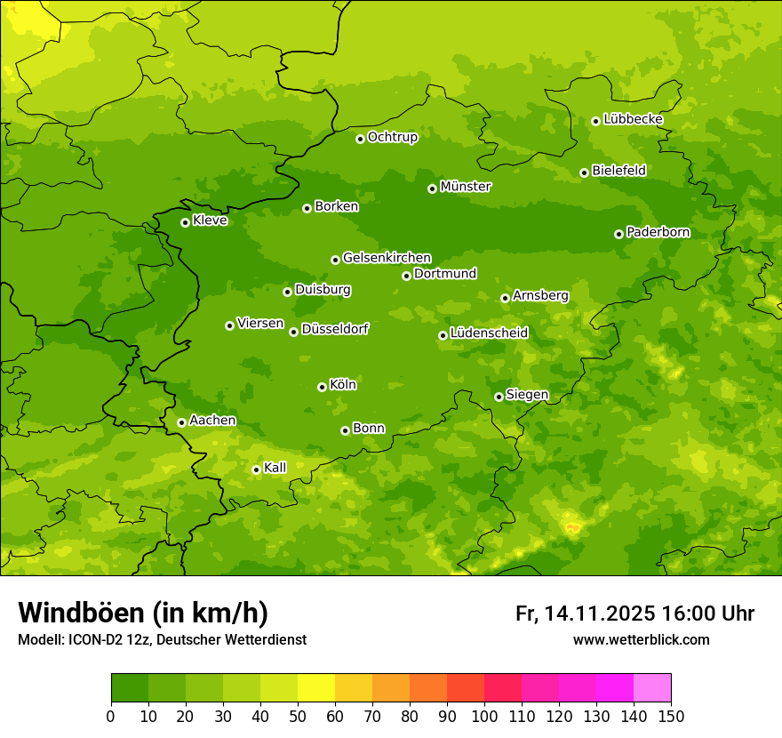 Modellkarten Windgeschwindigkeit