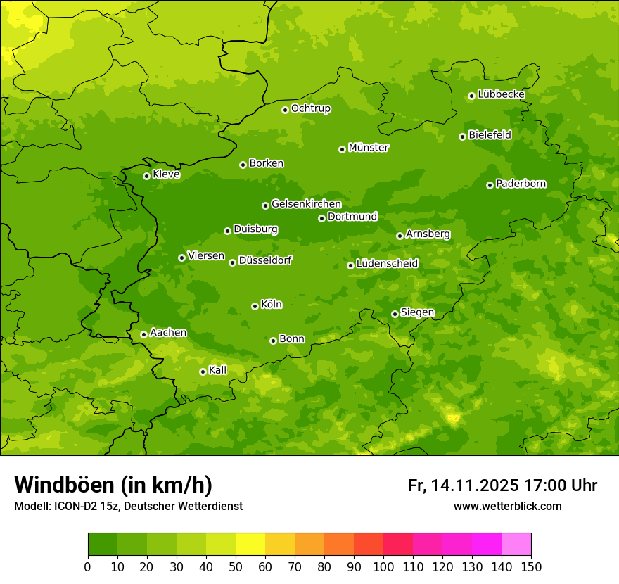 Modellkarten Windgeschwindigkeit