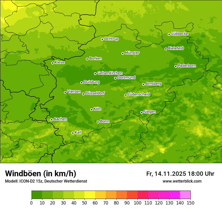 Modellkarten Windgeschwindigkeit