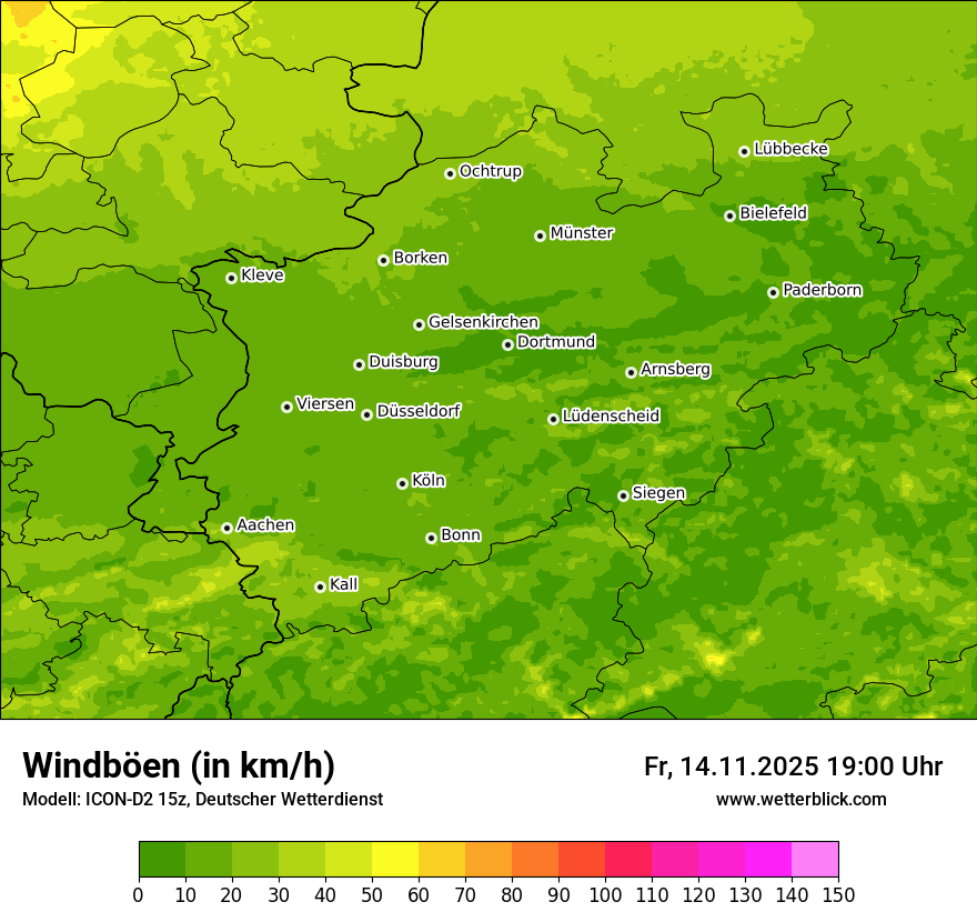 Modellkarten Windgeschwindigkeit