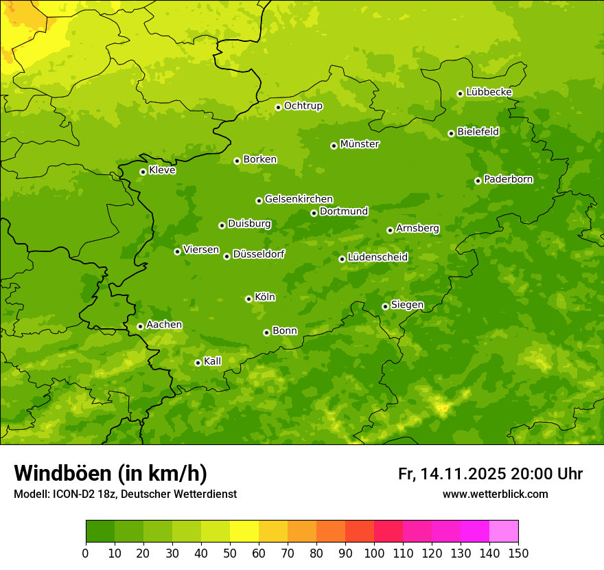 Modellkarten Windgeschwindigkeit