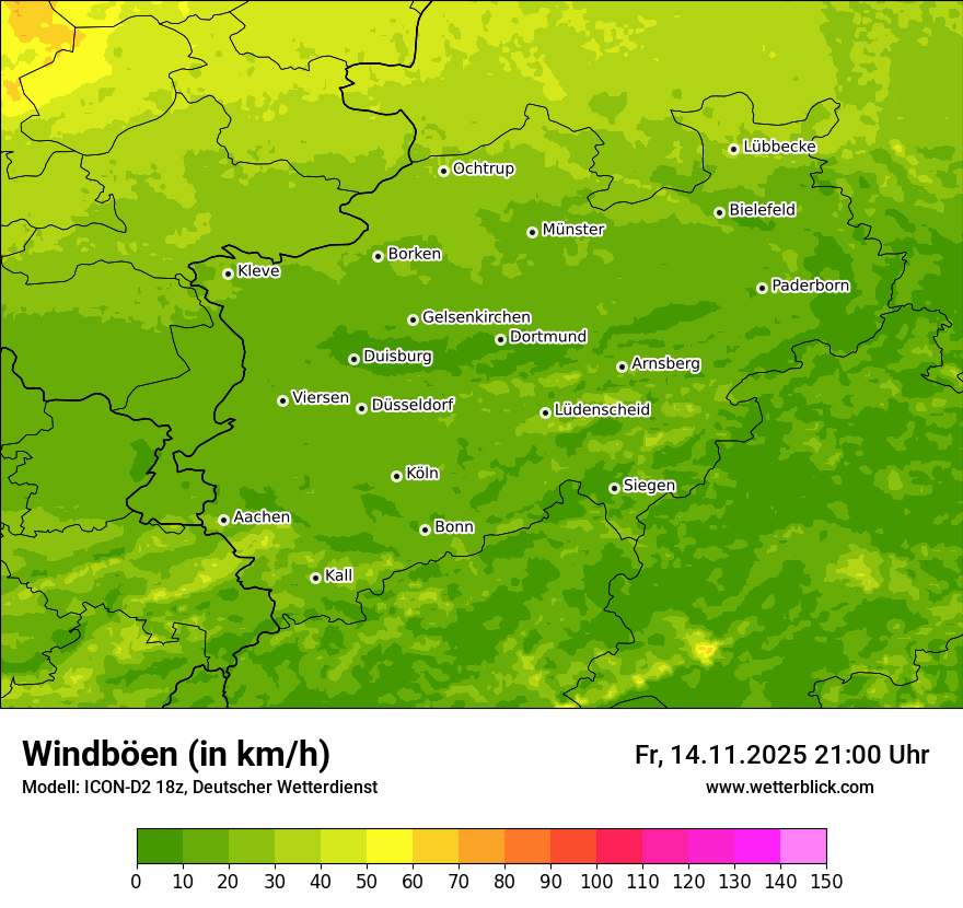 Modellkarten Windgeschwindigkeit