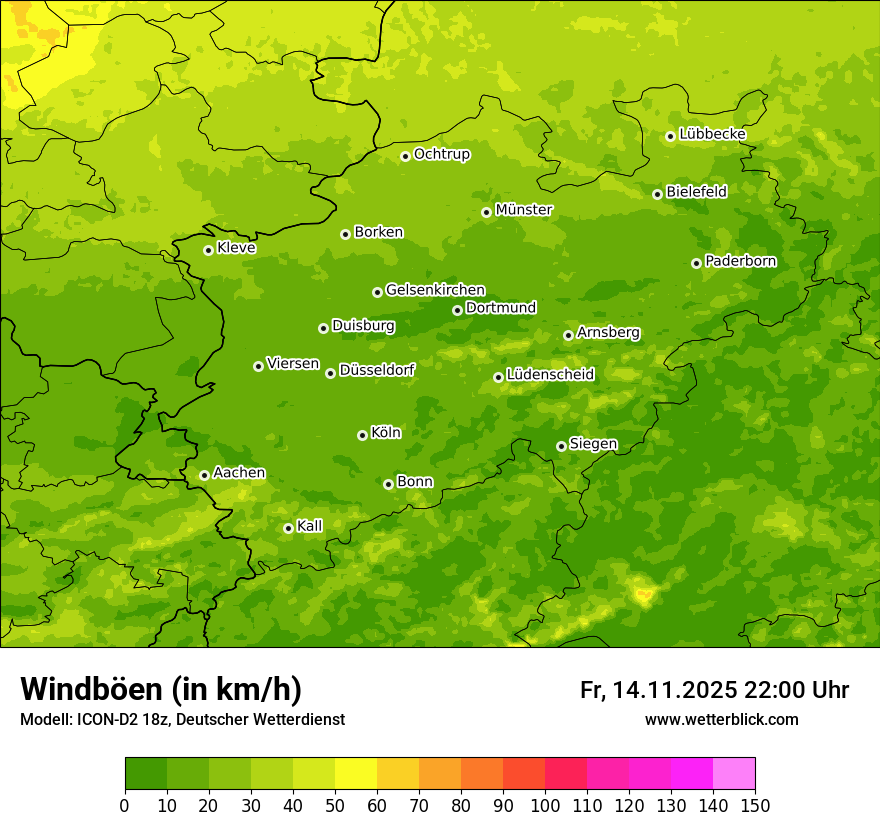 Modellkarten Windgeschwindigkeit