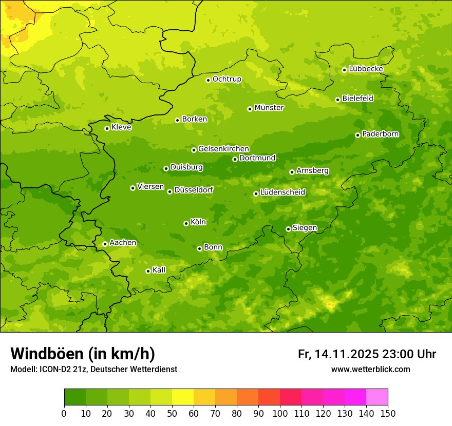Modellkarten Windgeschwindigkeit