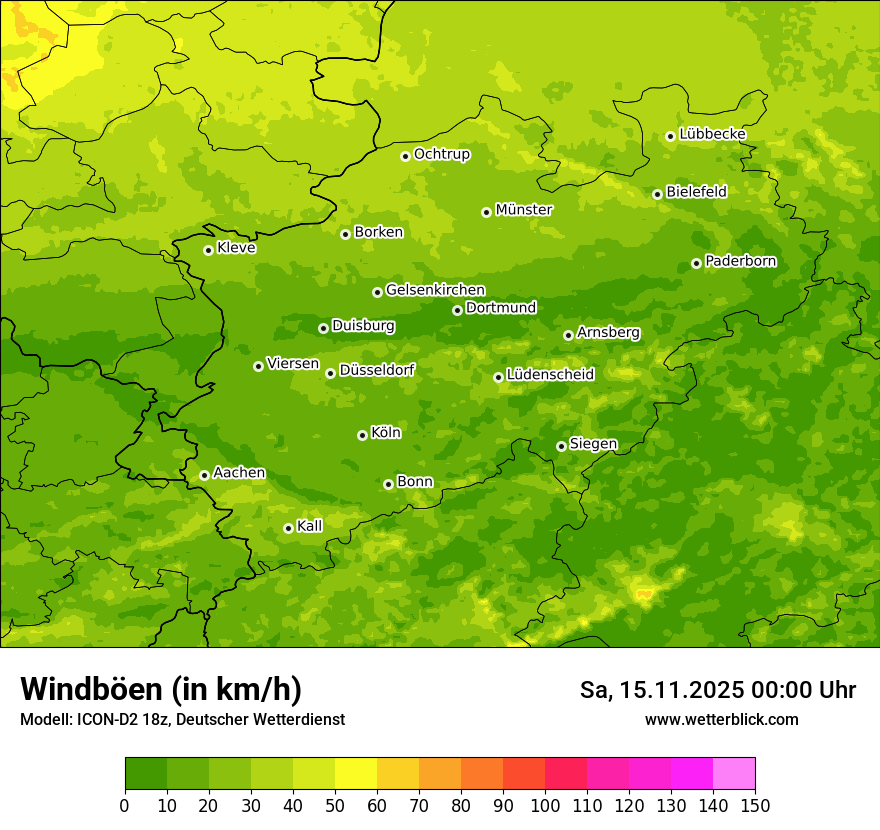 Modellkarten Windgeschwindigkeit