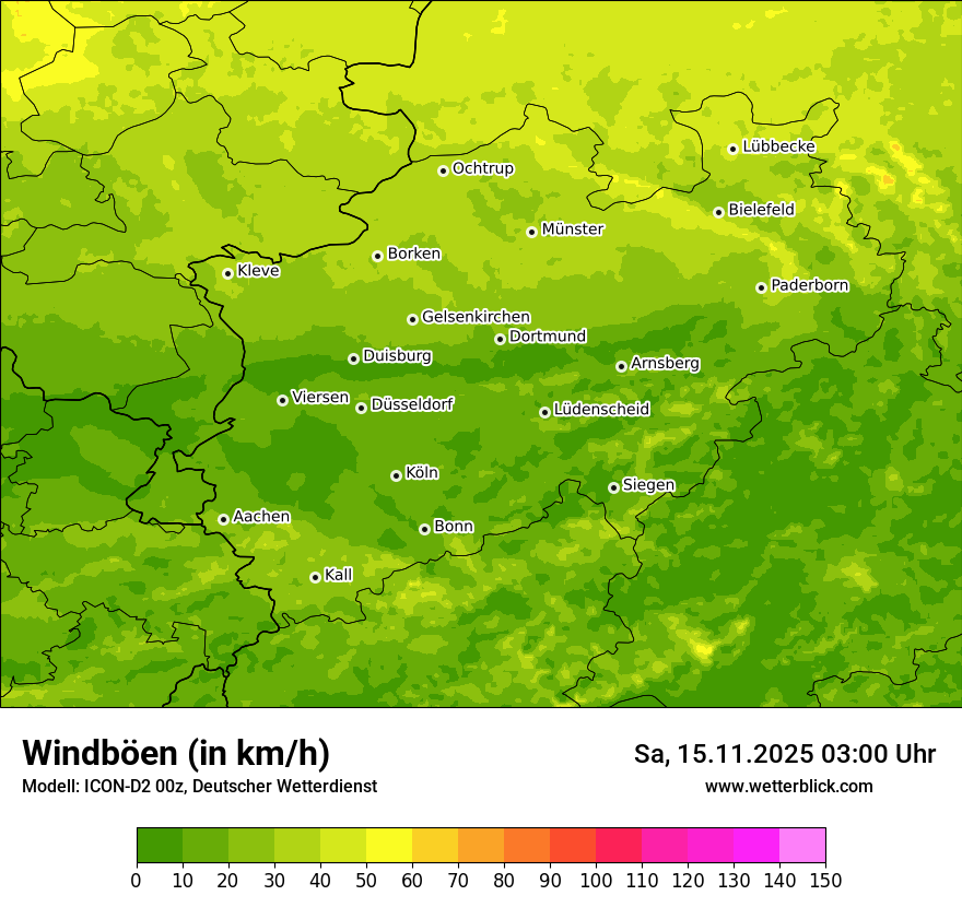 Modellkarten Windgeschwindigkeit