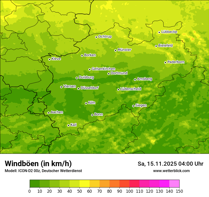 Modellkarten Windgeschwindigkeit