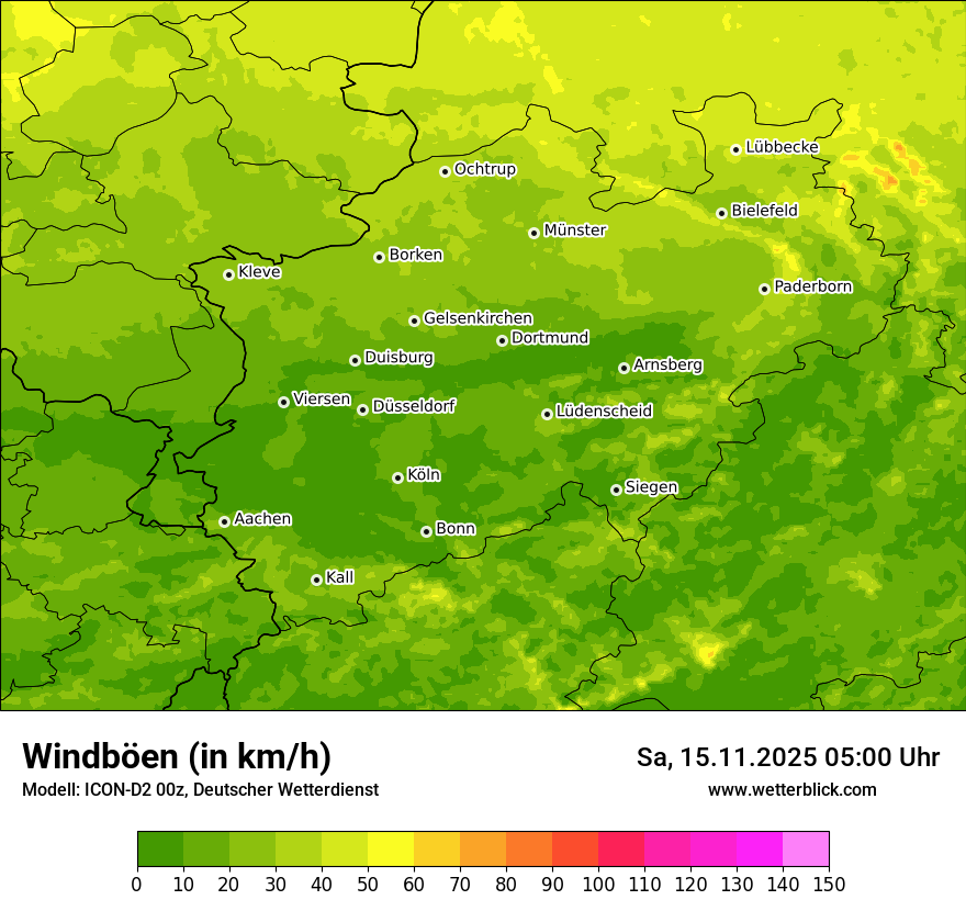 Modellkarten Windgeschwindigkeit