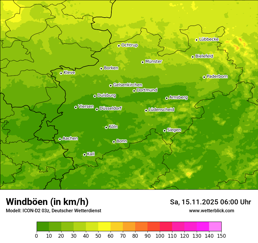 Modellkarten Windgeschwindigkeit