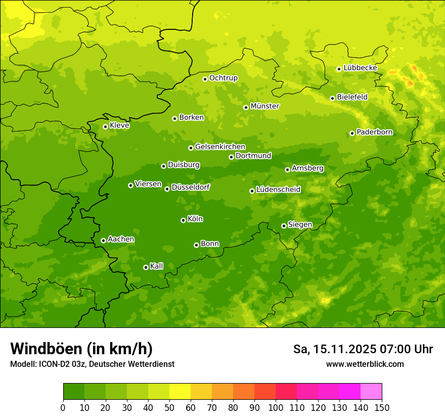 Modellkarten Windgeschwindigkeit