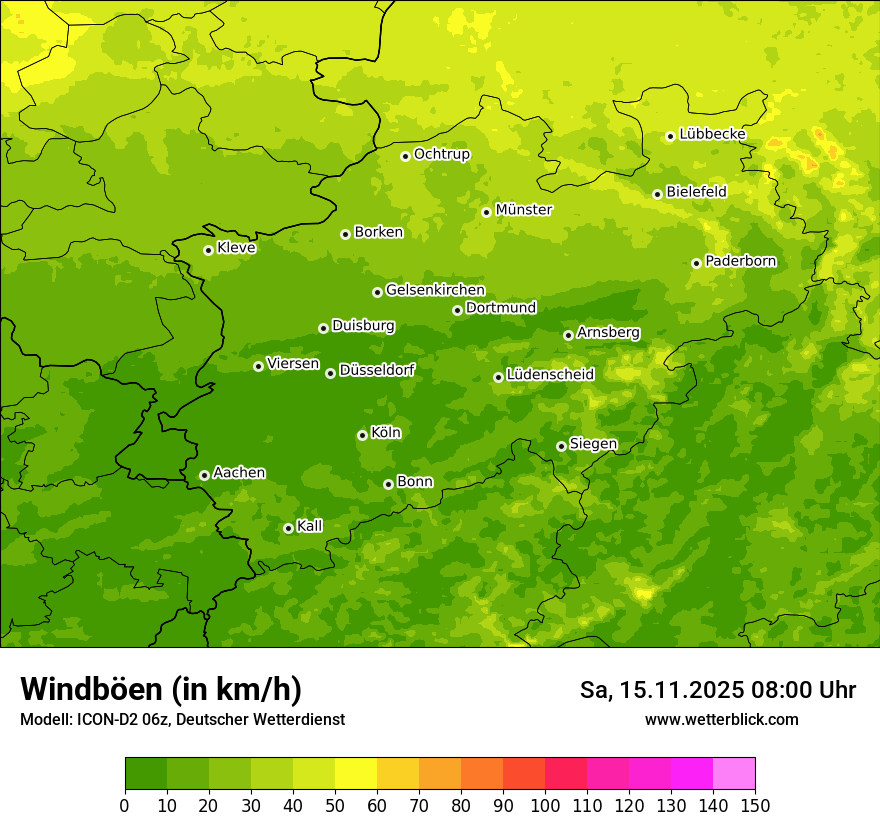 Modellkarten Windgeschwindigkeit