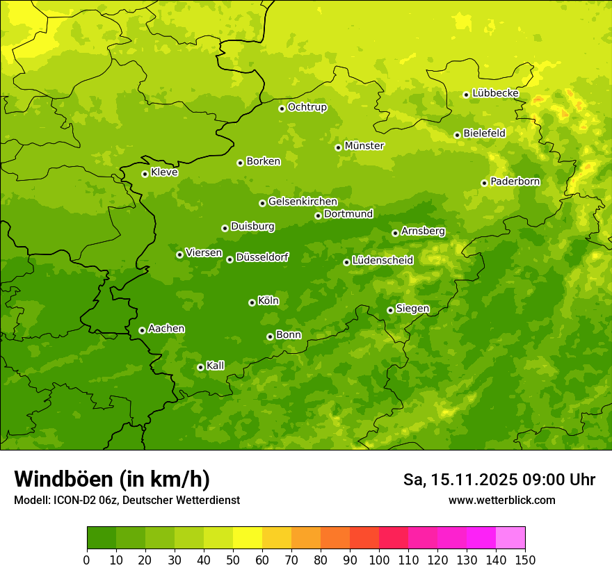 Modellkarten Windgeschwindigkeit