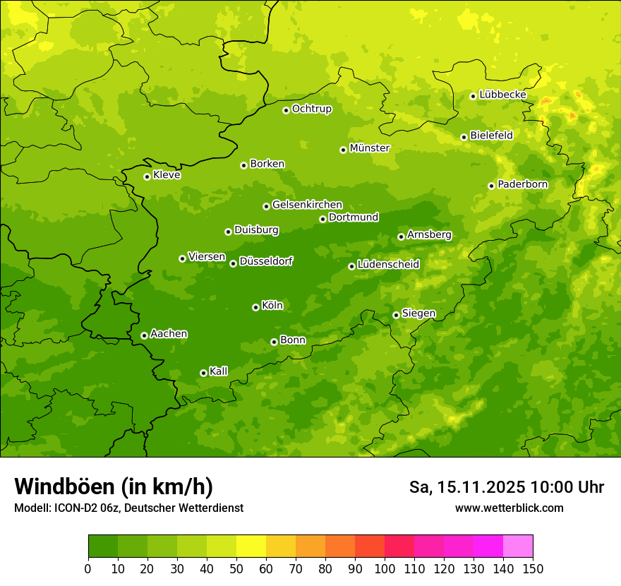 Modellkarten Windgeschwindigkeit