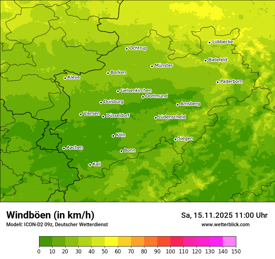 Modellkarten Windgeschwindigkeit