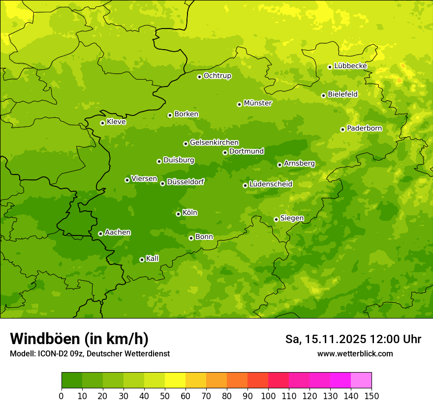 Modellkarten Windgeschwindigkeit