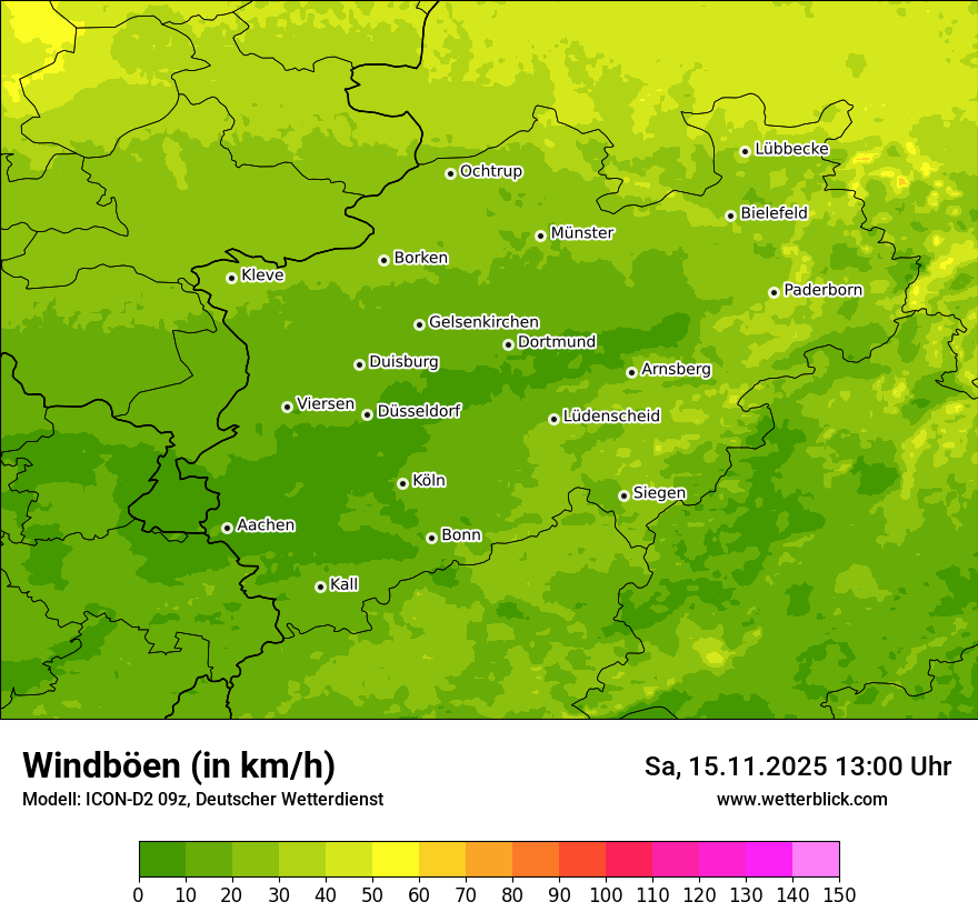 Modellkarten Windgeschwindigkeit