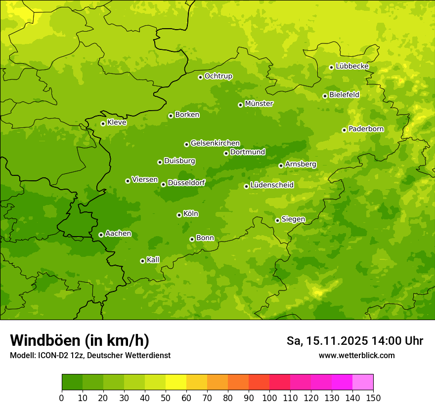 Modellkarten Windgeschwindigkeit