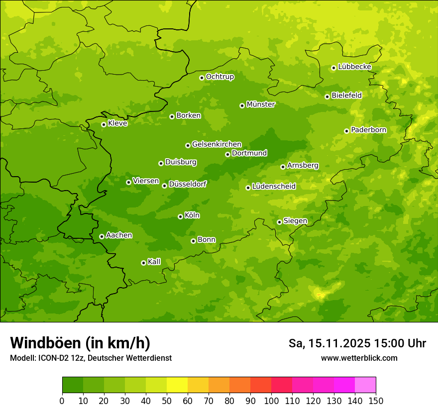 Modellkarten Windgeschwindigkeit