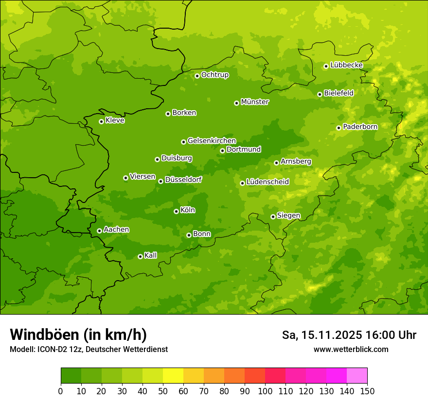Modellkarten Windgeschwindigkeit