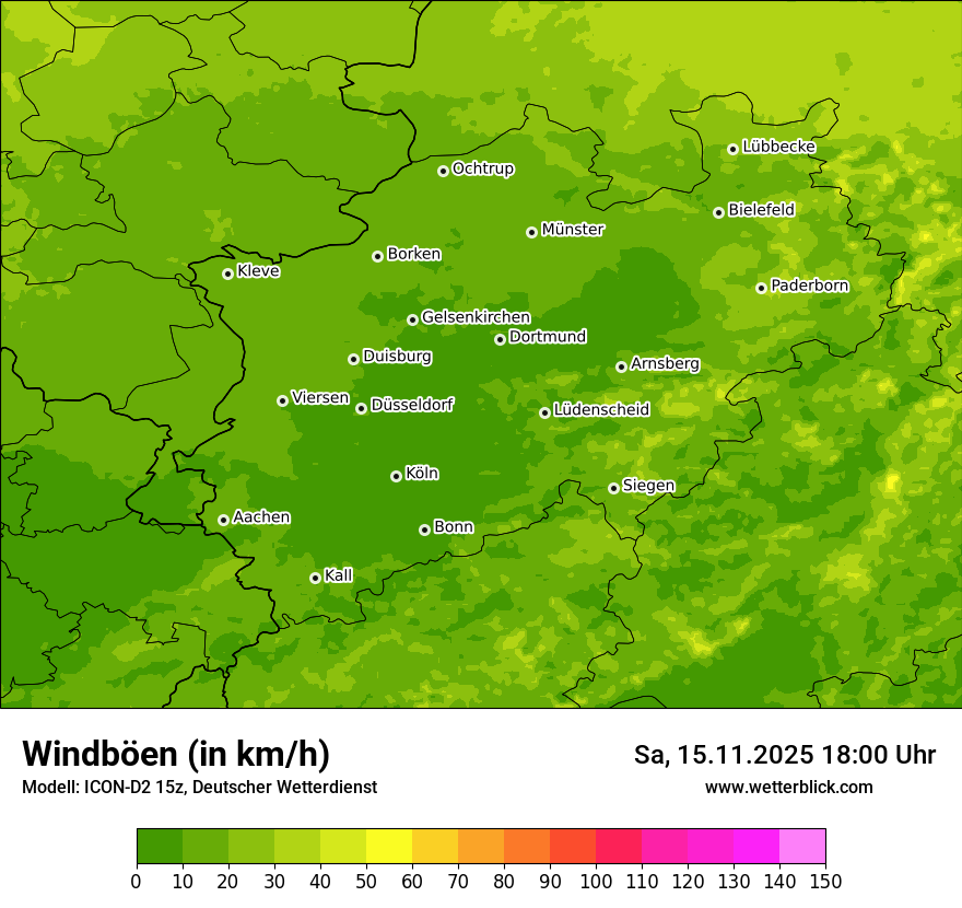 Modellkarten Windgeschwindigkeit