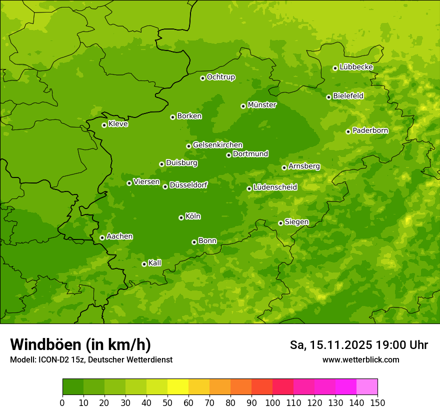 Modellkarten Windgeschwindigkeit