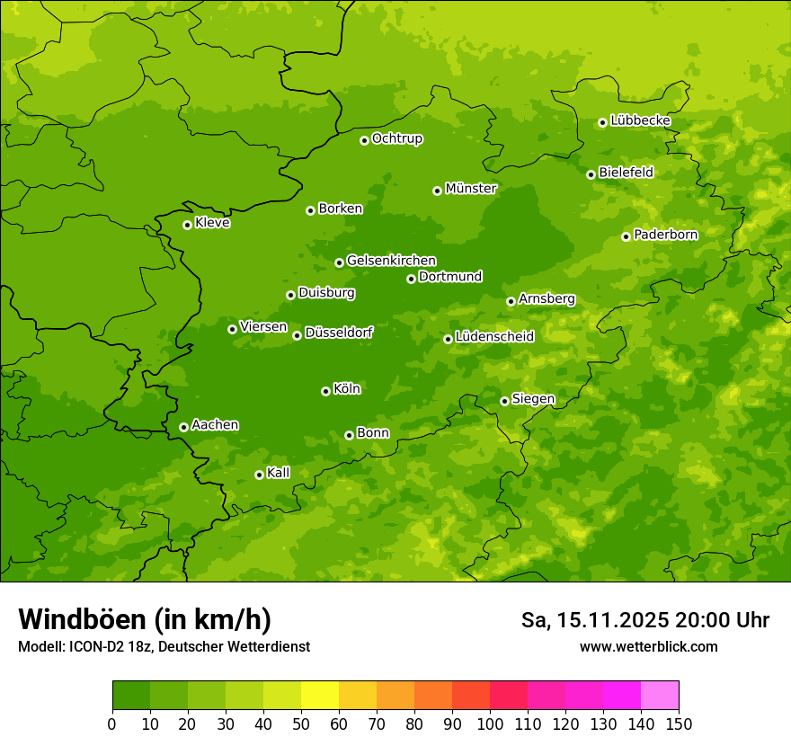 Modellkarten Windgeschwindigkeit