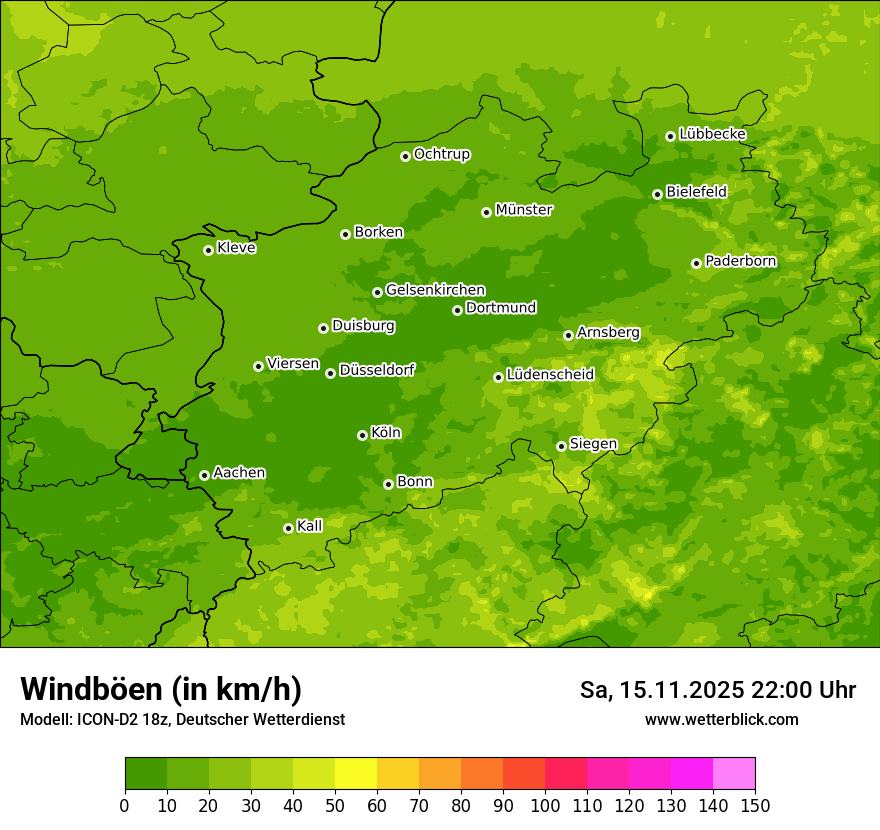 Modellkarten Windgeschwindigkeit