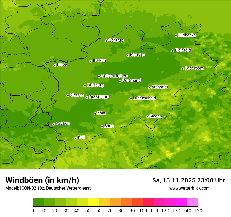 Modellkarten Windgeschwindigkeit