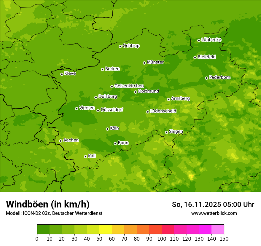Modellkarten Windgeschwindigkeit