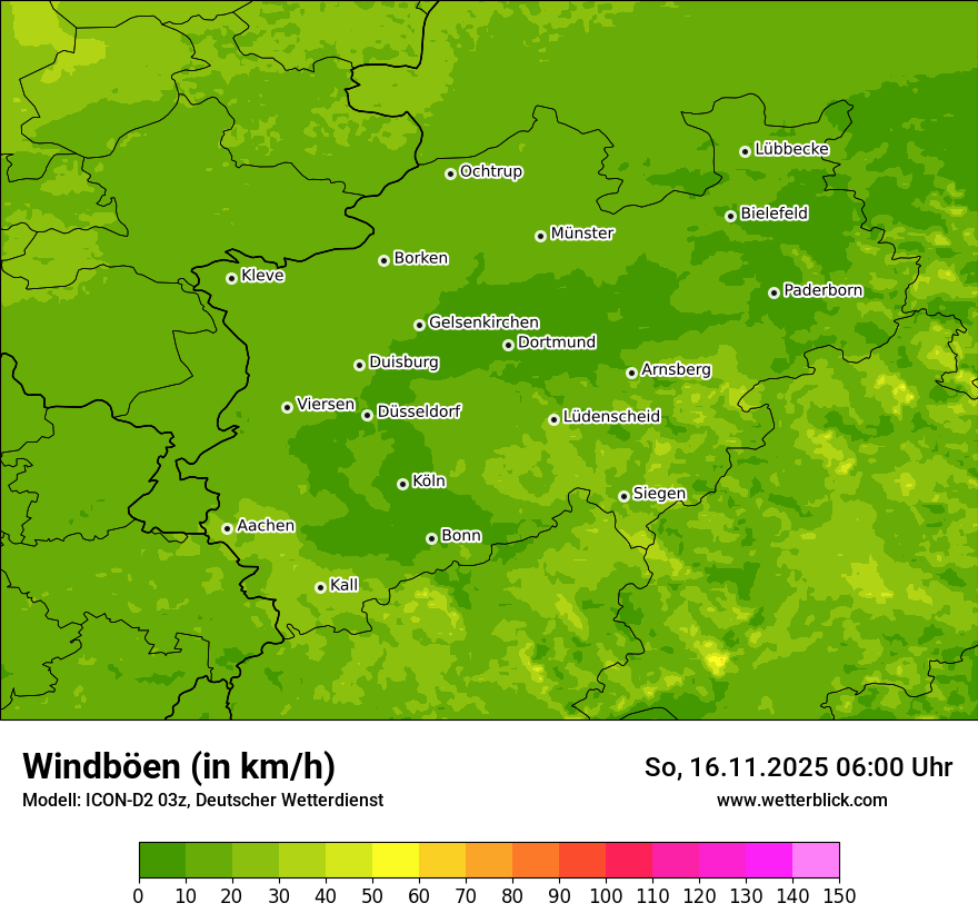 Modellkarten Windgeschwindigkeit