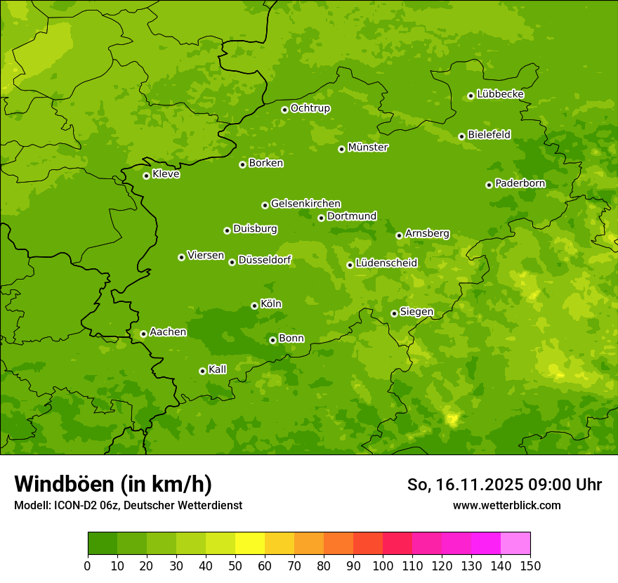 Modellkarten Windgeschwindigkeit