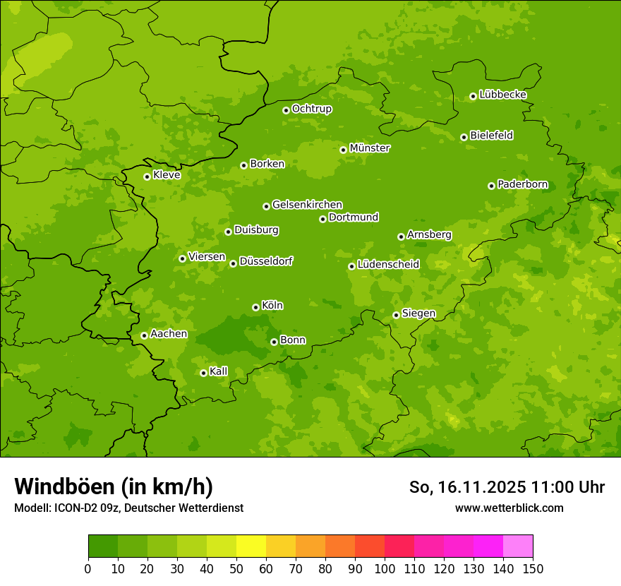 Modellkarten Windgeschwindigkeit
