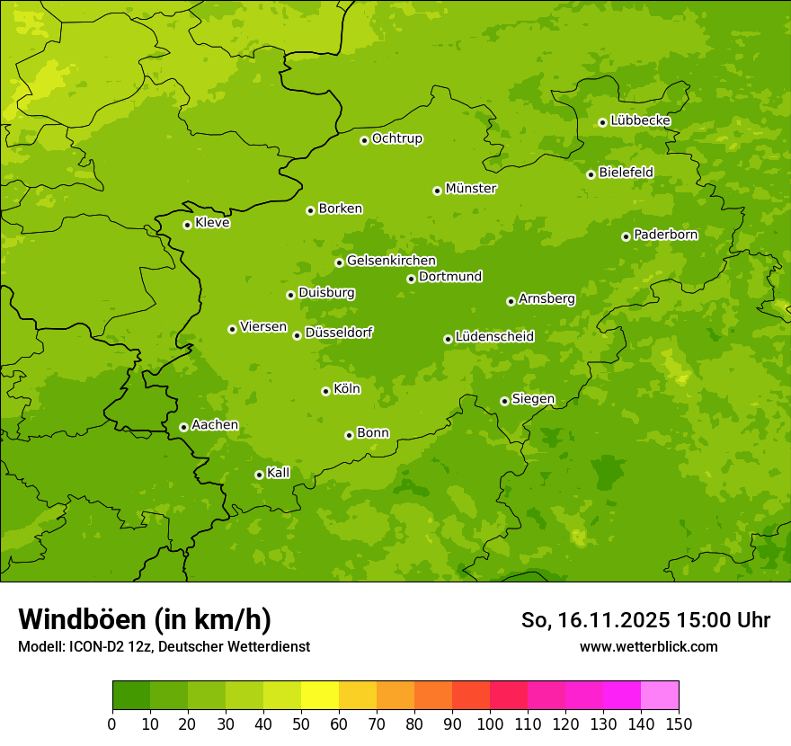 Modellkarten Windgeschwindigkeit