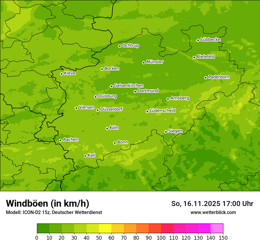 Modellkarten Windgeschwindigkeit
