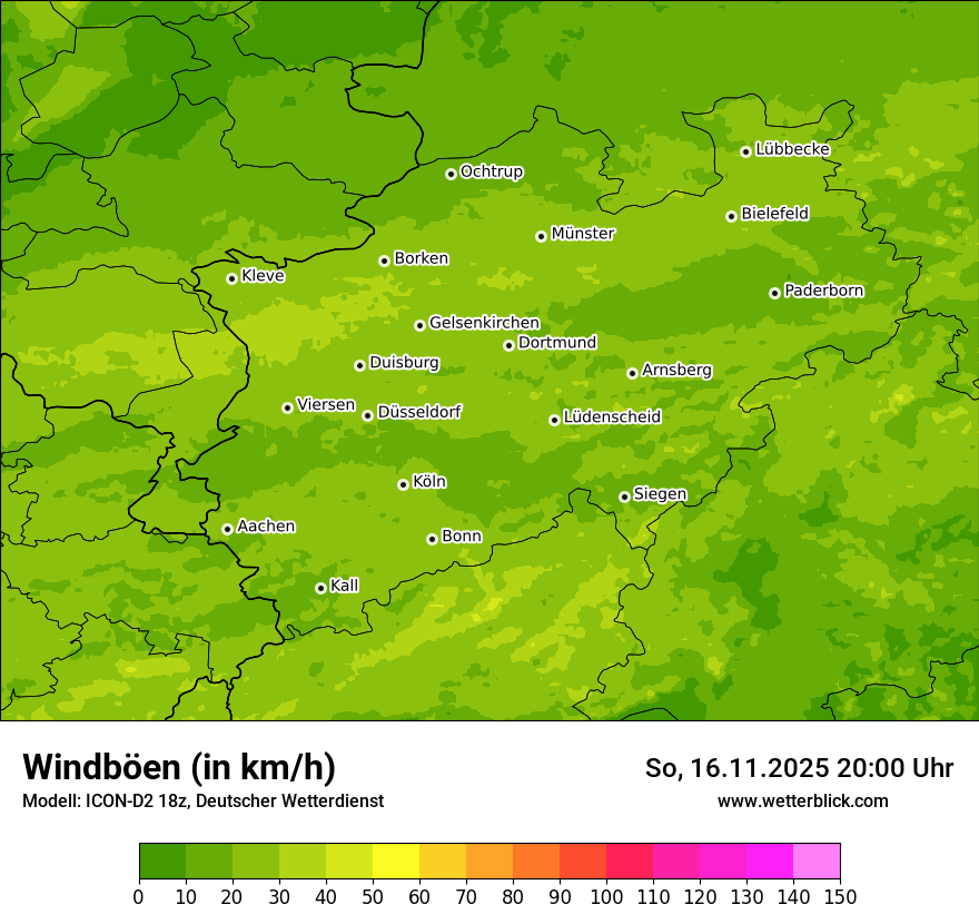 Modellkarten Windgeschwindigkeit