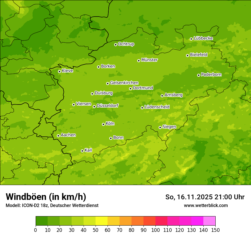 Modellkarten Windgeschwindigkeit