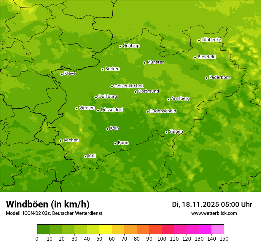 Modellkarten Windgeschwindigkeit