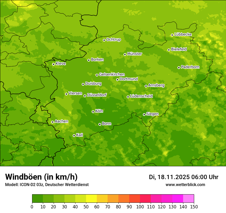 Modellkarten Windgeschwindigkeit