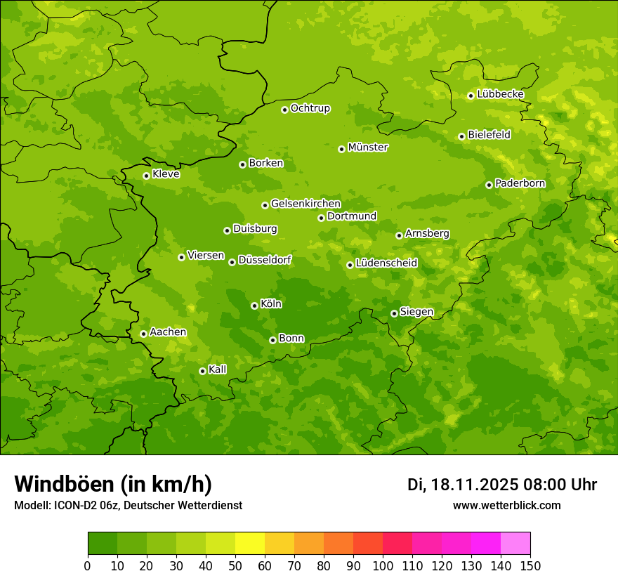 Modellkarten Windgeschwindigkeit