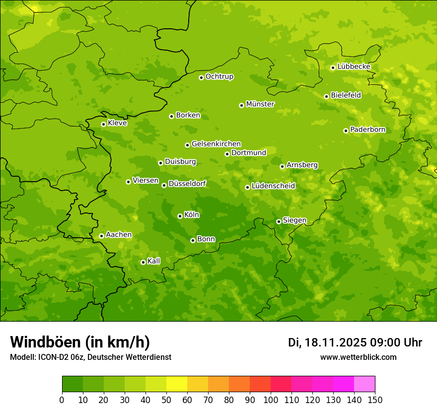 Modellkarten Windgeschwindigkeit