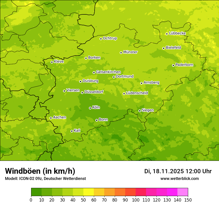 Modellkarten Windgeschwindigkeit